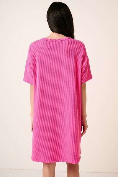 Mittoshop Urban Rib Knit Short Sleeve Tee Dress