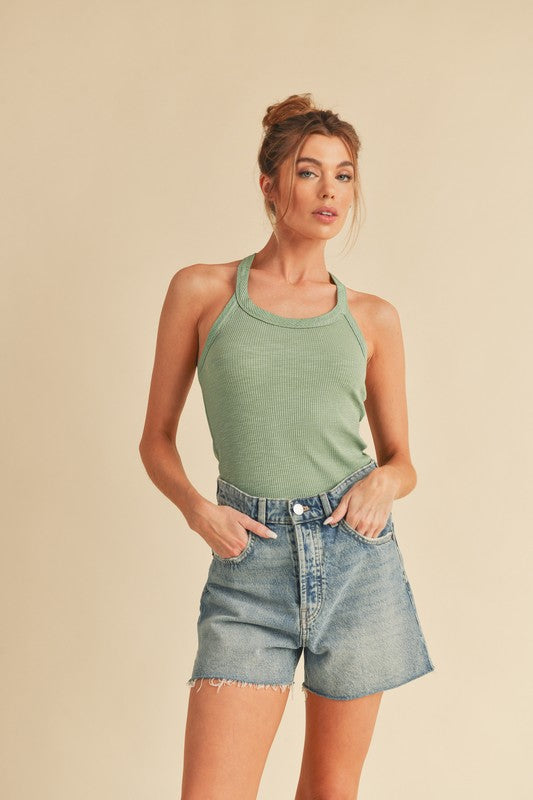 Aemi + Co Scoop Neck Ribbed Tank