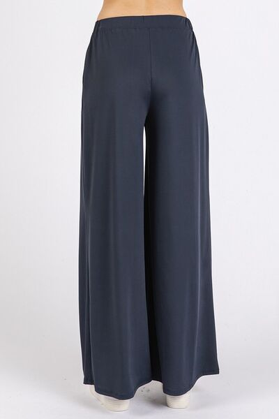 Mittoshop Yoga Air Stretch Elastic Waist Wide Leg Pants