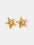 18K gold-plated stainless steel star stud earrings, one pair.