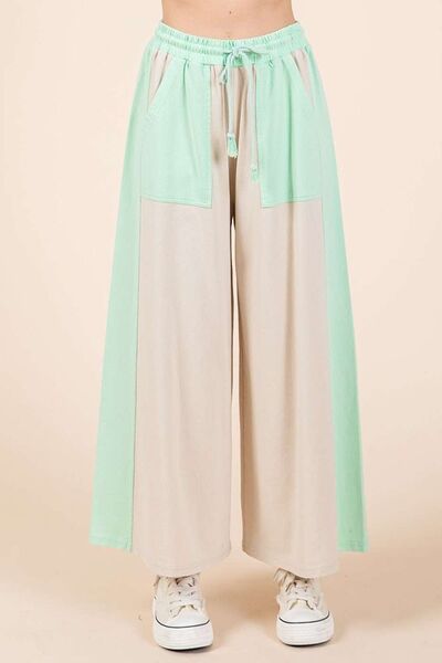 Mittoshop Color Block Wide Leg  Pants