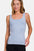 Zenana Ribbed Scoop Neck Tank in light blue worn by a model.