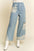 Davi & Dani Lace Applique Wide Leg Jeans with feminine lace detailing, no stretch, 100% cotton.