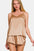 V-Neck Satin Cami and Elastic Waist Shorts Lounge Set in gold, perfect for stylish relaxation.