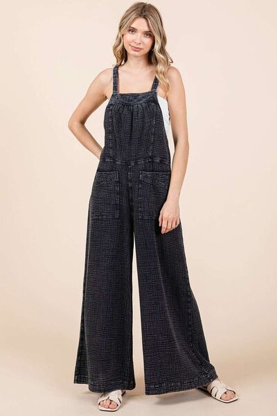 Mittoshop Textured Wide Leg Overalls