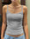 Devine Scoop Neck Cami in gray, basic style, slightly stretchy fabric, front view.