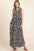 BOMBOM Leopard Maxi Dress with Pockets, featuring animal print and shirred waist.