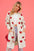 Heart graphic open front cardigan with pockets, slightly stretchy acrylic material.