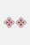 925 sterling silver flower-shaped stud earrings with lab-grown rubies.