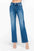 Whiskers high rise straight jeans with vintage-inspired fading and flattering fit.