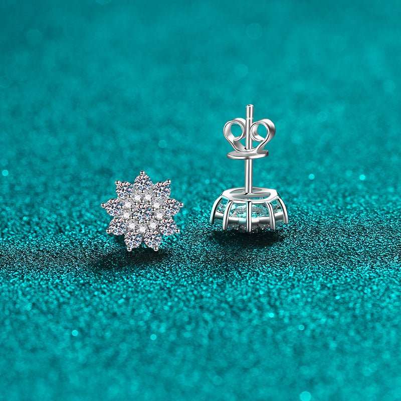 925 Sterling Silver Moissanite Zircon Stud Earrings