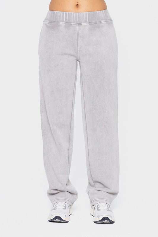 Mono B Elastic Waist Fleece Pants with Pockets