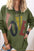 LOVE drawstring dropped shoulder hoodie in green with multicolored lettering.