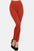 Yelete full size seamless high waist fleece leggings in red, featuring a flattering fit.