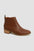 Beast Fashion PU Leather Block Heel Boots in brown with low heels, made from synthetic leather.