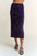 NNA Sequin Back Slit Midi Skirt in purple with glimmering sequin details and back slit.