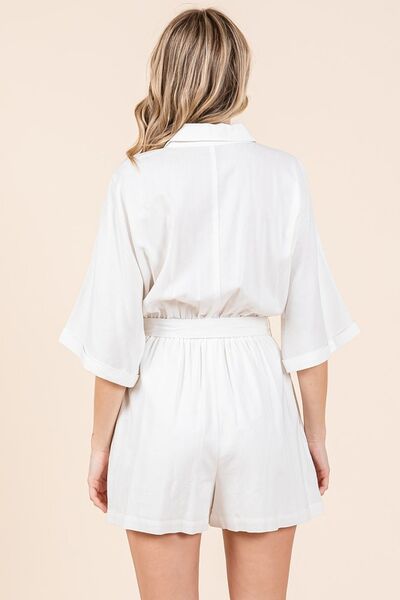 Mittoshop Tie Waist Half Sleeve Romper