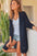 Openwork Side Slit Open Front Long Sleeve Cardigan