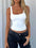 Devine Square Neck Wide Strap Tank, basic style, white, paired with black jeans.