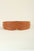 Elastic Wide PU Belt in tan color, 25.6 by 2.4 inches, made of PU material.