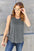 Basic Bae full-size round neck curved hem tank in gray, worn by woman with sunglasses and handbag.