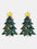 Alloy Inlaid Rhinestone Christmas Tree Earrings with Star Accent