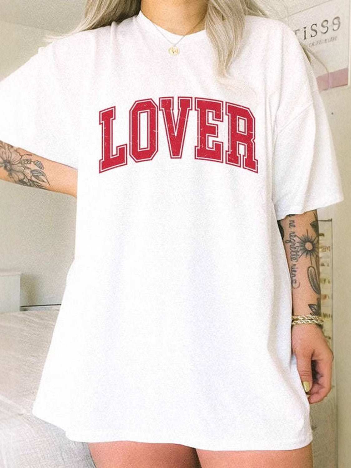 LOVER Round Neck Half Sleeve T-Shirt