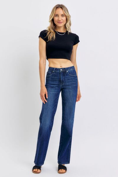 Judy Blue Full Size Tummy Control Straight Jeans Plus Size