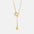 Stainless steel bead necklace, 18K gold-plated, 26.1-inch chain.