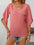 Mandy Ruffled Asymmetrical Neck Half Sleeve Blouse in pink, featuring ruffled design and opaque polyester material.