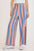 Umgee Peace Sign Patch Striped Wide Leg Pants with quirky peace sign detail and wide leg silhouette.