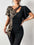 Ruched leopard flutter sleeve t-shirt with strappy neckline.