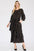 Celeste full size honey comb asymmetrical ruffle midi dress plus size with layered pockets.