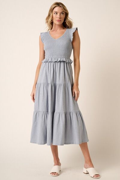 Mittoshop Smocked Ruffled Tiered Midi Dress