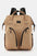 Himawari waterproof backpack bag with multilayer pockets in tan color, featuring soft handles and zip closure.