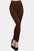 Yelete full size seamless fleece lined leggings in brown, showcasing opaque, slightly stretchy material, perfect for comfort and warmth.