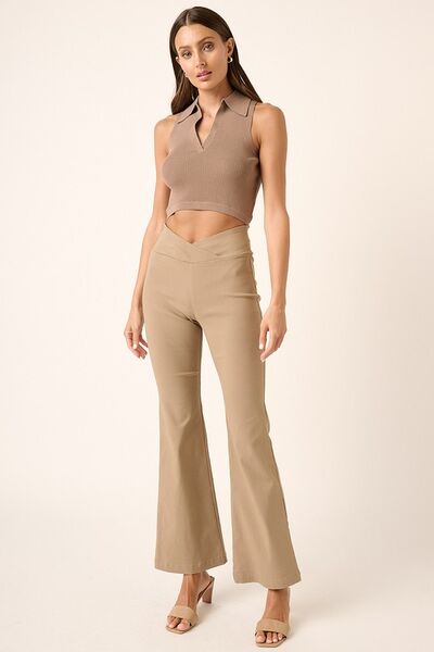 Mittoshop Surplice V Waist Flare Pants