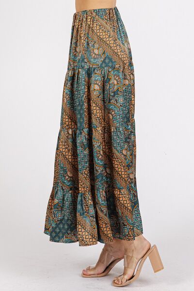 Mittoshop Paisley Patchwork Print Satin Maxi Skirt