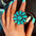 Artificial Turquoise Alloy Flower RingMyMooiaTrendsiPieces: 1-piece
Material: Artificial turquoise, Alloy
Care instructions: Avoid wearing during exercise, as sweat will react with the jewelry to produce silver chloriArtificial Turquoise Alloy Flower Ring