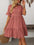 Mandy Ruffled Ruched Round Neck Half Sleeve Dress in pink, detailed with ruched design, made of 100% polyester.