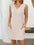 Texture pocketed V-neck tank dress in light beige with slight stretch, made of viscose and polyester.