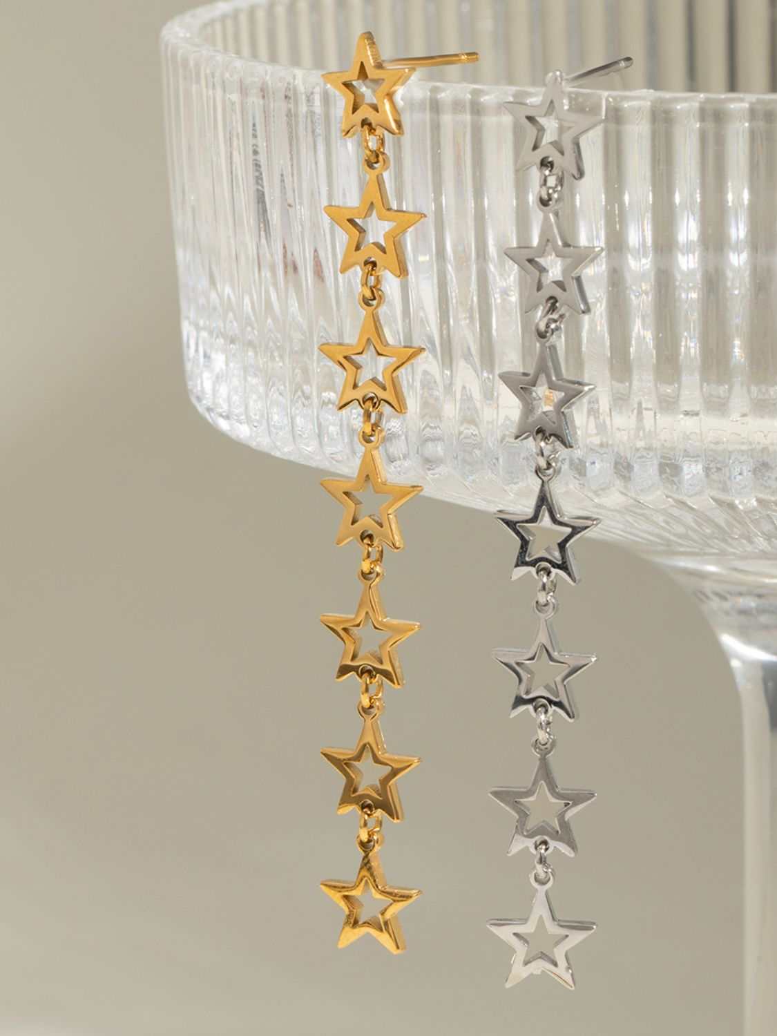 Stainless Steel Cutout Star Earrings