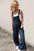 Full size plaid wide leg overalls with pockets, buttoned, 100% cotton.