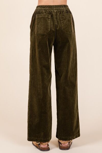 Mittoshop Corduroy Back Elastic Waist Pants