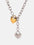 Stainless steel heart chain necklace with gold-plated heart pendant.