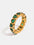 18K gold-plated inlaid zircon ring on a white background.