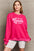 LOVER ERA Round Neck Sweatshirt in pink with basic style, slightly stretchy cotton blend.