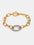 Two-tone stainless steel chain bracelet with 18K gold-plating, 8.1-inch length.