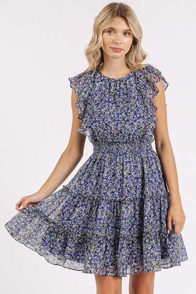 Mittoshop Ditsy Floral Print Ruffle Chiffon Mini Dress