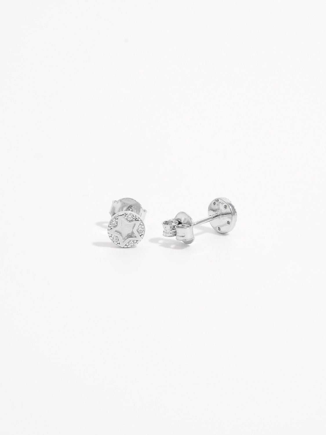 925 Sterling Silver Zircon Star Stud Earrings